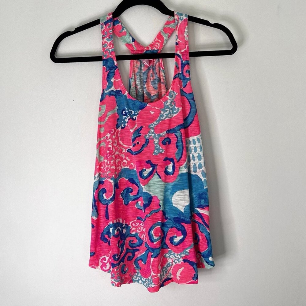 Lilly Pulitzer Cordelia Coral Reef Tank Top I'm So Jelly Print Tank XS *A95